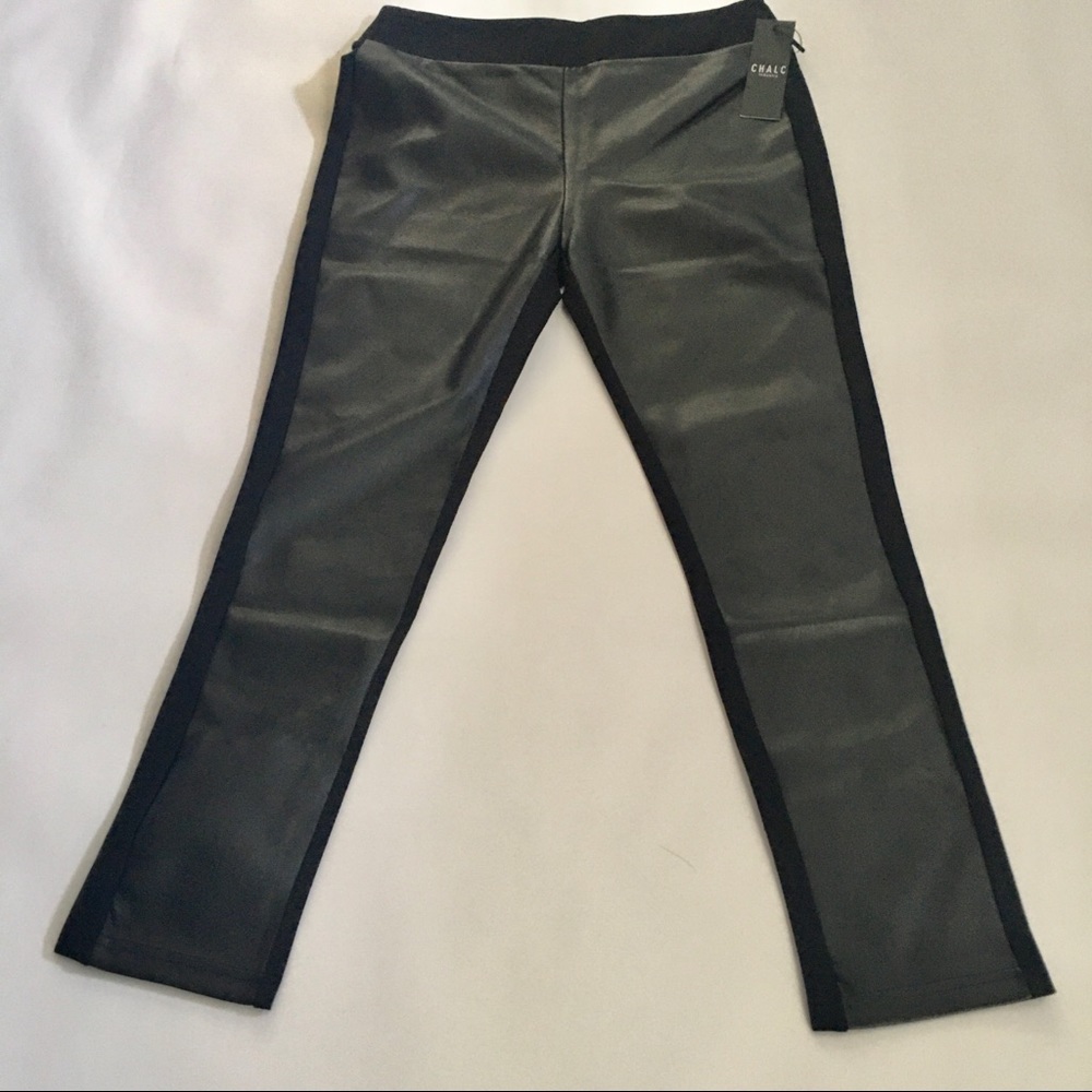 NWT- CHALC -BLACK FAUX LEATHER LEGGINGS